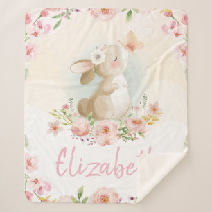 Custom name baby Nursery Sherpa Blanket