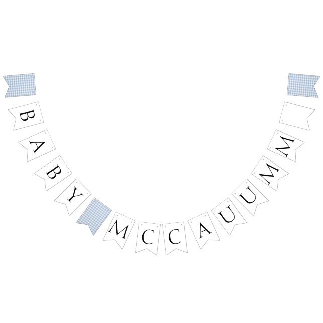 Custom Name Baby Q Baby Shower Barbecue Boy Blue Bunting (All)