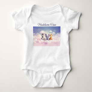 Custom Name Baby Zebra with all his friends Bodysuit