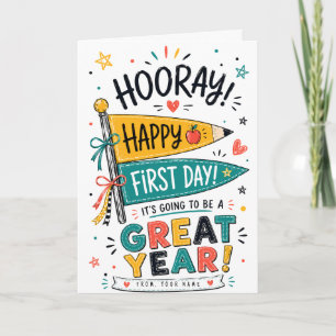 Custom name back to school Printable gift Teachers Card