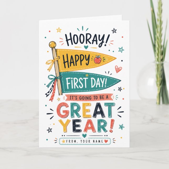 Custom name back to school Printable gift Teachers Card (Front)