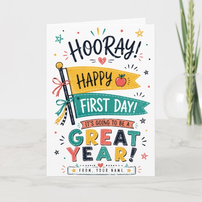 Custom name back to school Printable gift Teachers Card (Front)