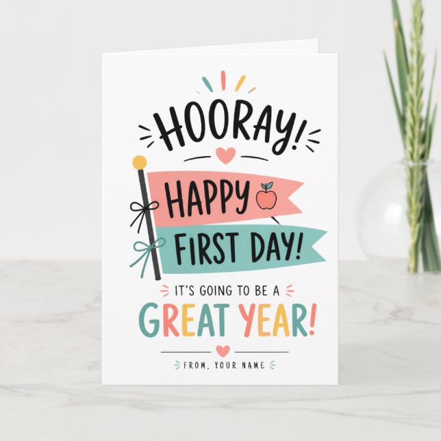 Custom name back to school Printable gift Teachers Card (Front)