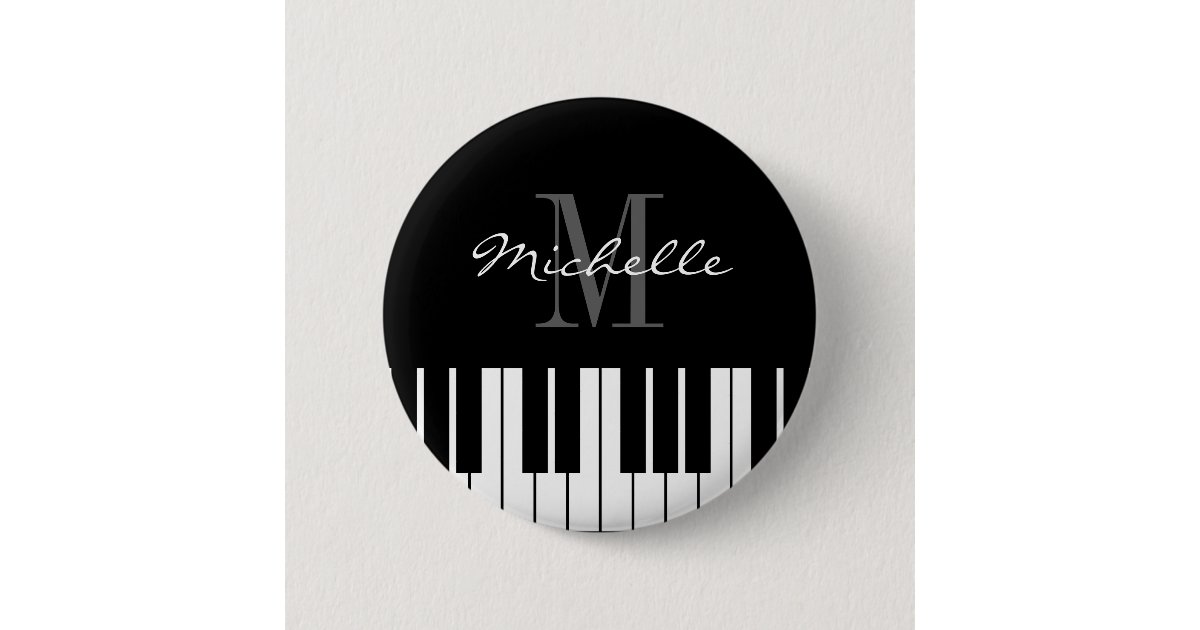 Custom name badge button with piano keys | Zazzle.co.nz