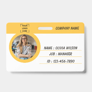 Custom Name Badge Employee ID Button