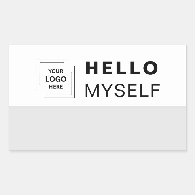 Custom Name Badge Modern Branding Design Rectangular Sticker (Front)