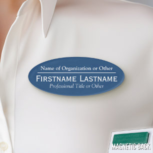 Custom Name Badge - Organisation or Church - Blue
