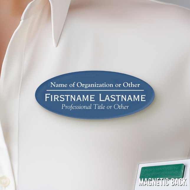 Custom Name Badge - Organisation or Church - Blue (Custom Name Tag)