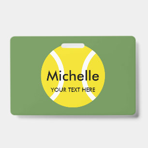 Custom name badges for tennis player and coach ID badge