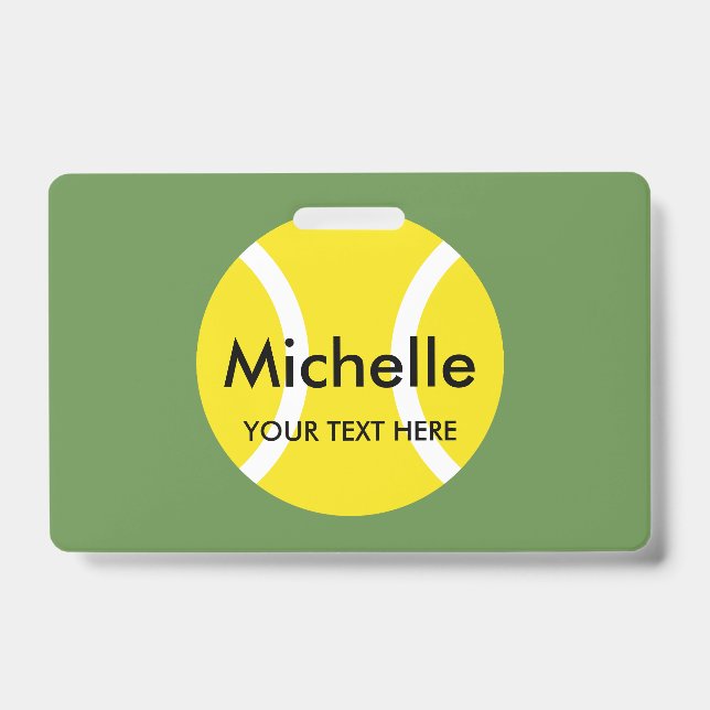 Custom name badges for tennis player and coach ID badge (Front)
