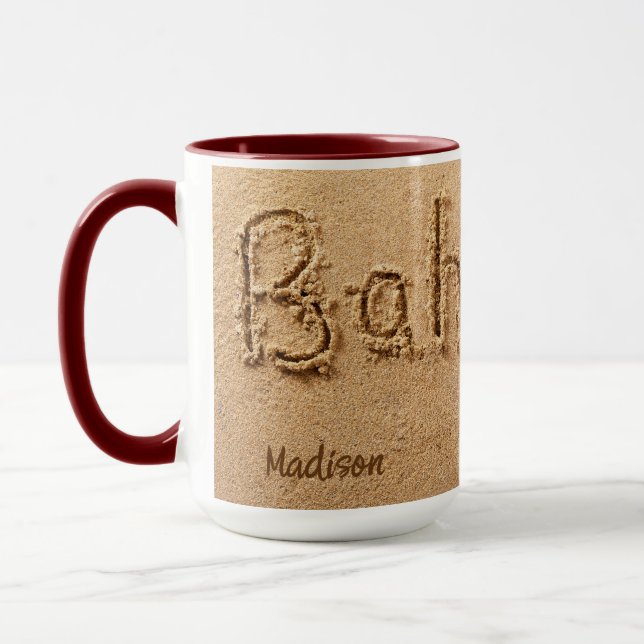 Custom Name Bahamas Beach Mug (Left)