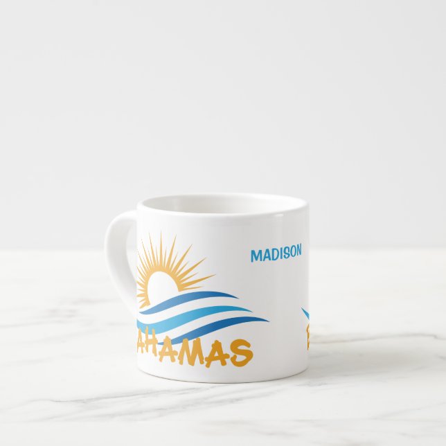 Custom Name Bahamas Espresso Cup (Front Left)