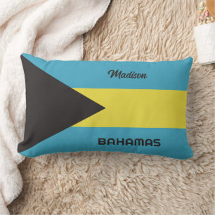 Custom Name Bahamas Flag Lumbar Cushion