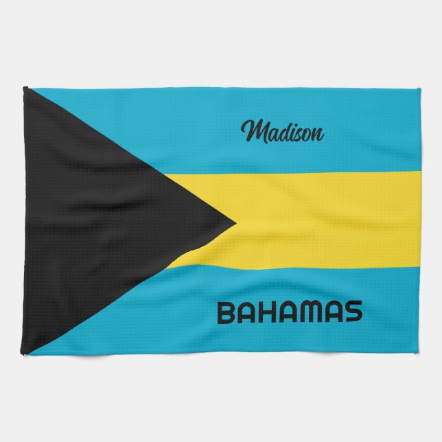 Custom Name Bahamas Tea Towel (Horizontal)