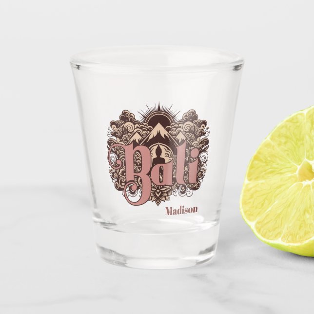 Custom Name Bali Shot Glass (Front)