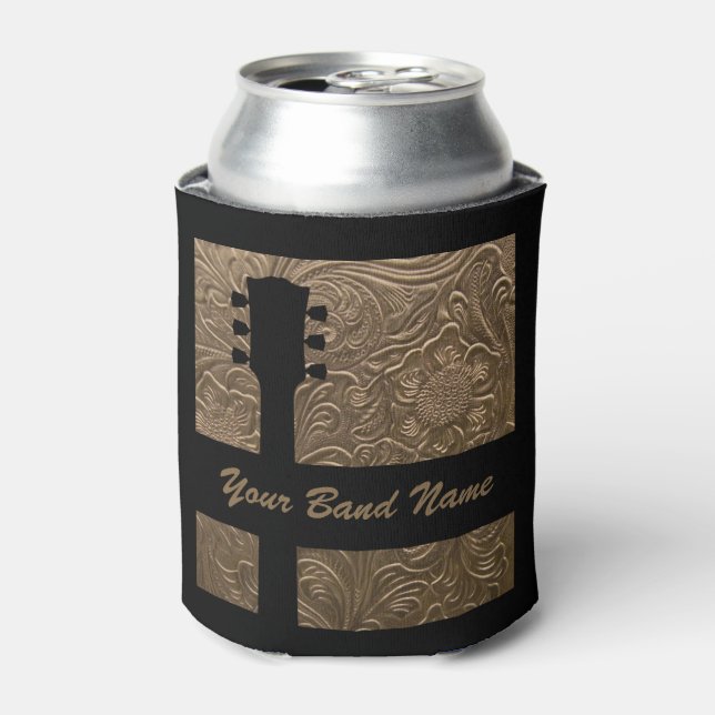 Custom Name Band Merch Rock Guitar Country Music Can Cooler (Can Front)