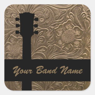 Custom Name Band Merch Rock Guitar Country Music Square Sticker