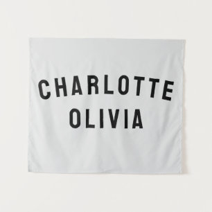 Custom Name Banner Personalised Nursery Wall Art Tapestry