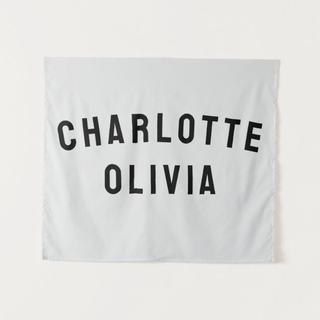 Custom Name Banner Personalised Nursery Wall Art Tapestry (Front (Horizontal))