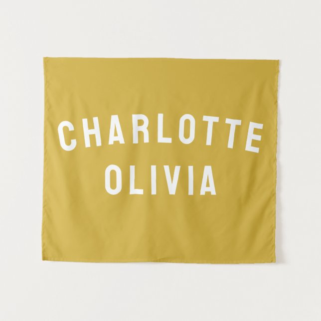 Custom Name Banner Personalised Nursery Wall Art Tapestry (Front (Horizontal))