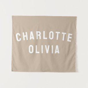 Custom Name Banner Personalised Nursery Wall Art Tapestry