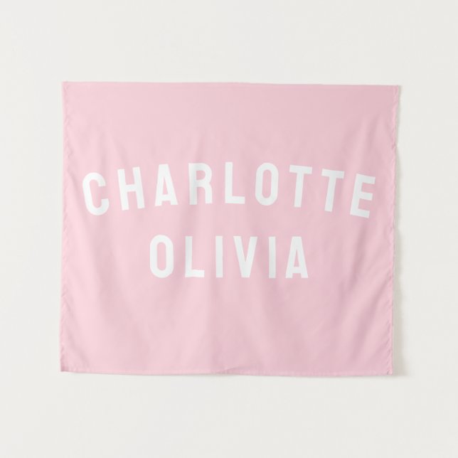 Custom Name Banner Personalised Nursery Wall Art Tapestry (Front (Horizontal))