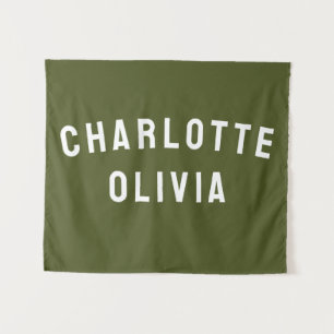 Custom Name Banner Personalised Nursery Wall Art Tapestry