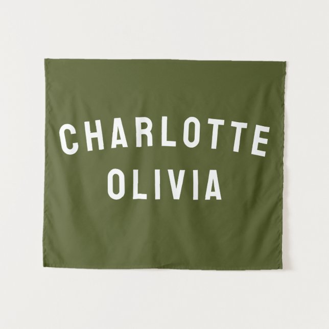 Custom Name Banner Personalised Nursery Wall Art Tapestry (Front (Horizontal))