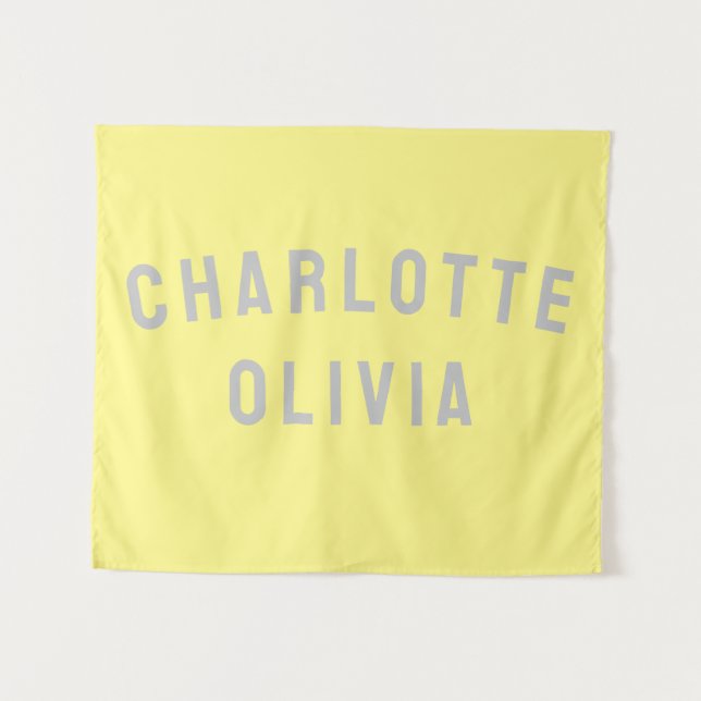 Custom Name Banner Personalised Nursery Wall Art Tapestry (Front (Horizontal))