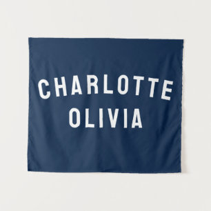 Custom Name Banner Personalised Nursery Wall Art Tapestry