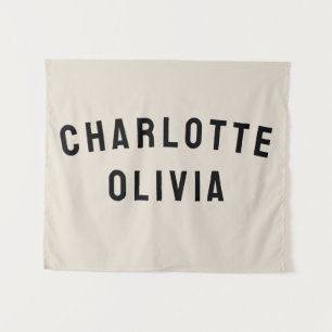 Custom Name Banner Personalised Nursery Wall Art Tapestry
