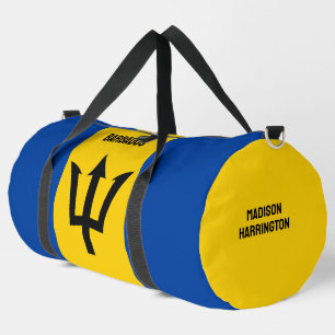 Custom Name Barbados Flag Duffle Bag