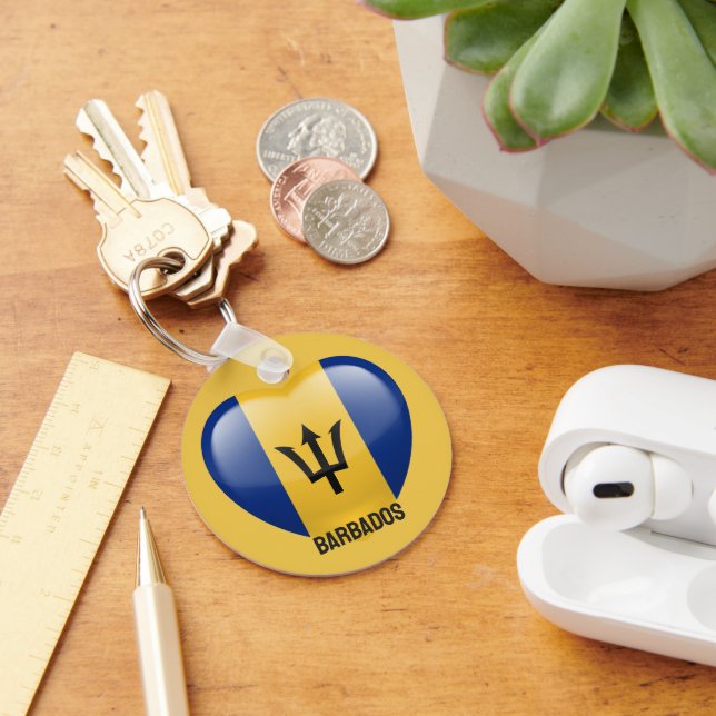 Custom Name Barbados Love Key Ring (Desk)