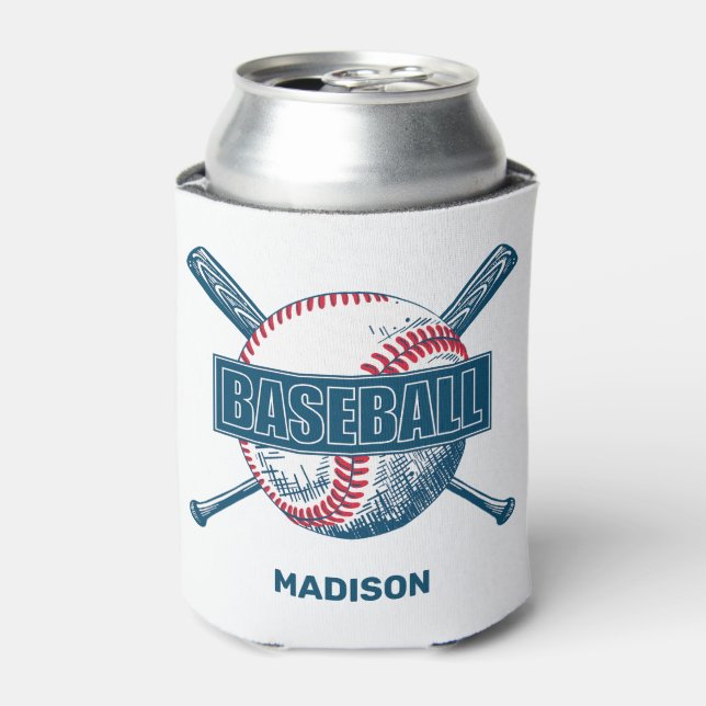 Custom Name Baseball Can Cooler (Can Front)