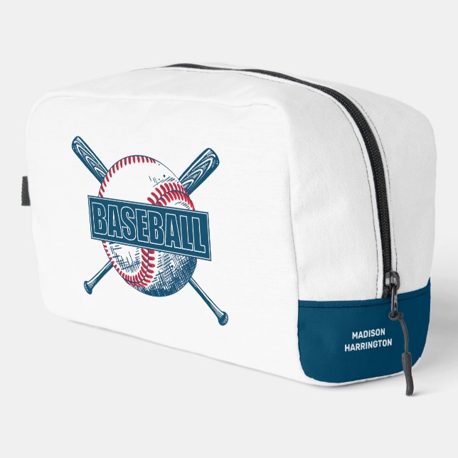 Custom Name Baseball Dopp Kit (Right Corner)