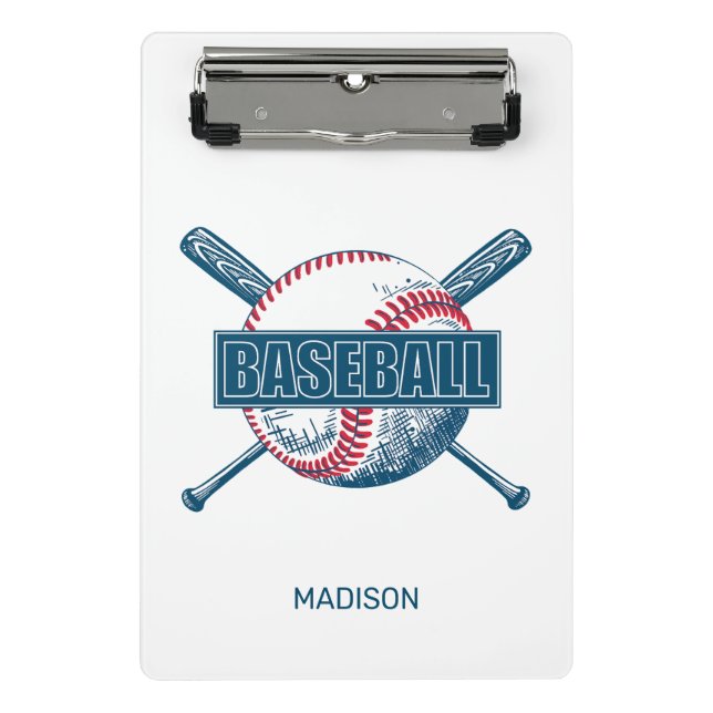 Custom Name Baseball Mini Clipboard (Front)