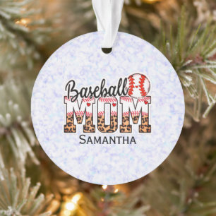 Custom Name Baseball Mom   Mother's Day Ornament