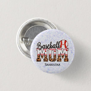 Custom Name Baseball Mum Mother's Day 3 Cm Round Badge