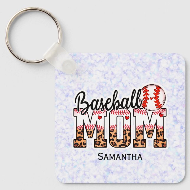 Custom Name Baseball Mum | Mother's Day Key Ring (Front)
