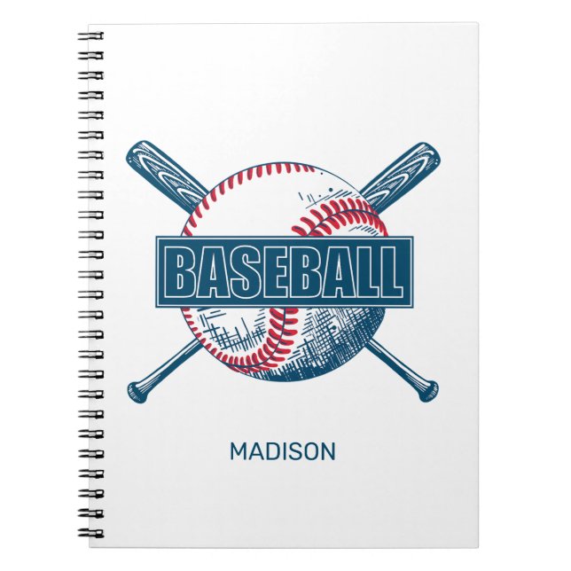 Custom Name Baseball Notebook (Front)