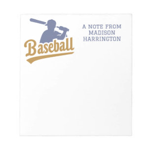 Custom Name Baseball Player Notepad