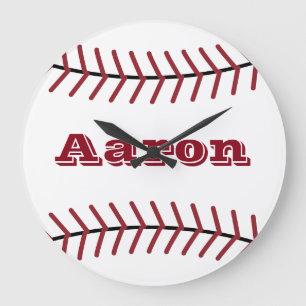 Custom Name Baseball Sports Wall Clock Decor 