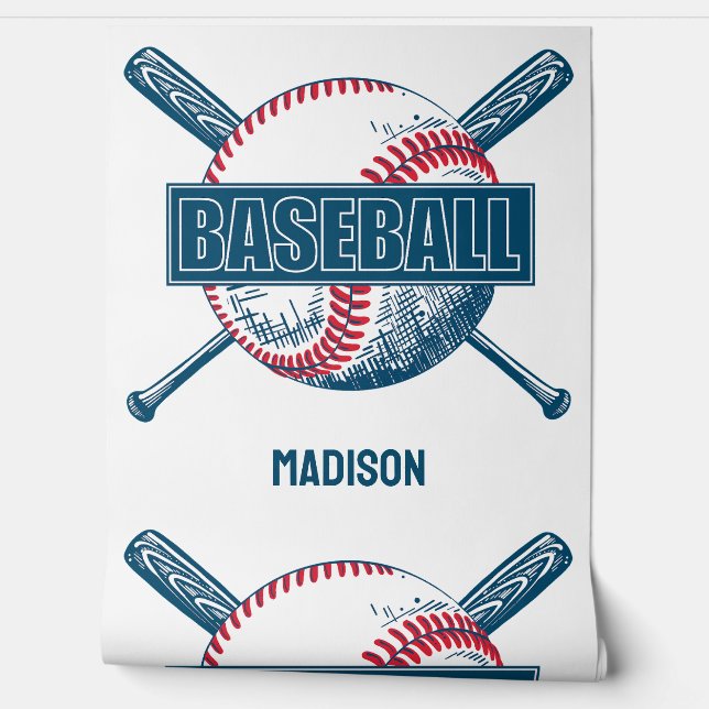 Custom Name Baseball Wallpaper (Unrolling)