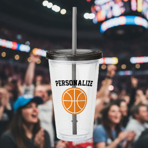 Custom name basketball acrylic tumbler glass