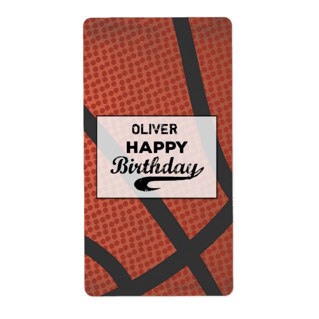 Custom Name Basketball Birthday Large Grunge Ball (Front)