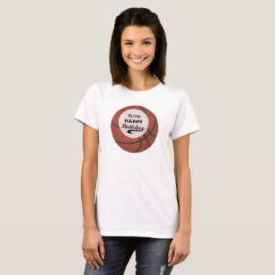 Custom Name Basketball Birthday Large Grunge Ball T-Shirt