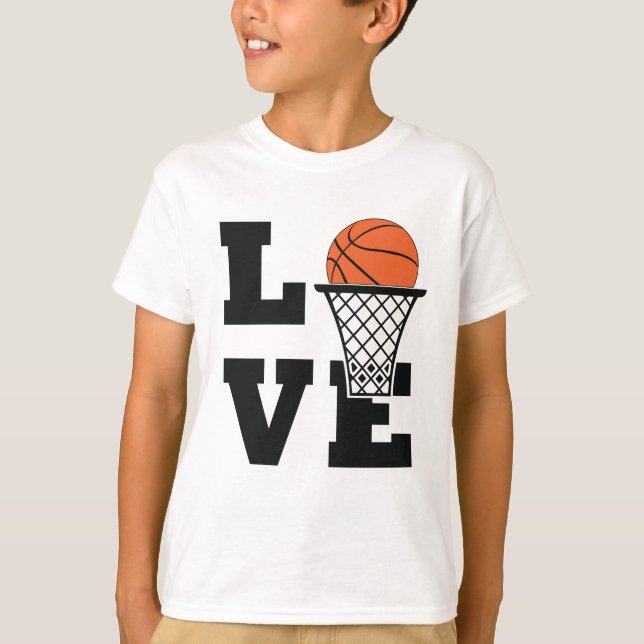 Custom Name Basketball Love T-Shirt (Front)