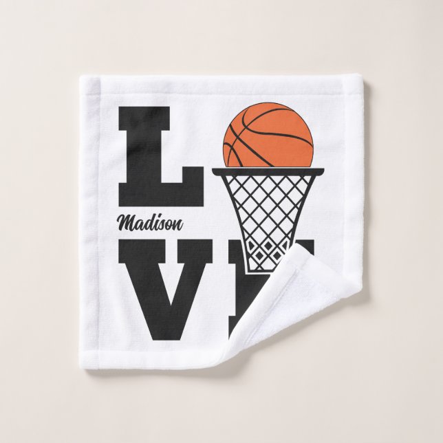 Custom Name Basketball Love Wash Cloth (Wash Cloth)