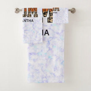 Custom Name Basketball Mum   Mother's Day Bath Towel Set