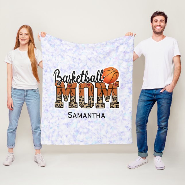 Custom Name Basketball Mum | Mother's Day Fleece Blanket (In Situ)